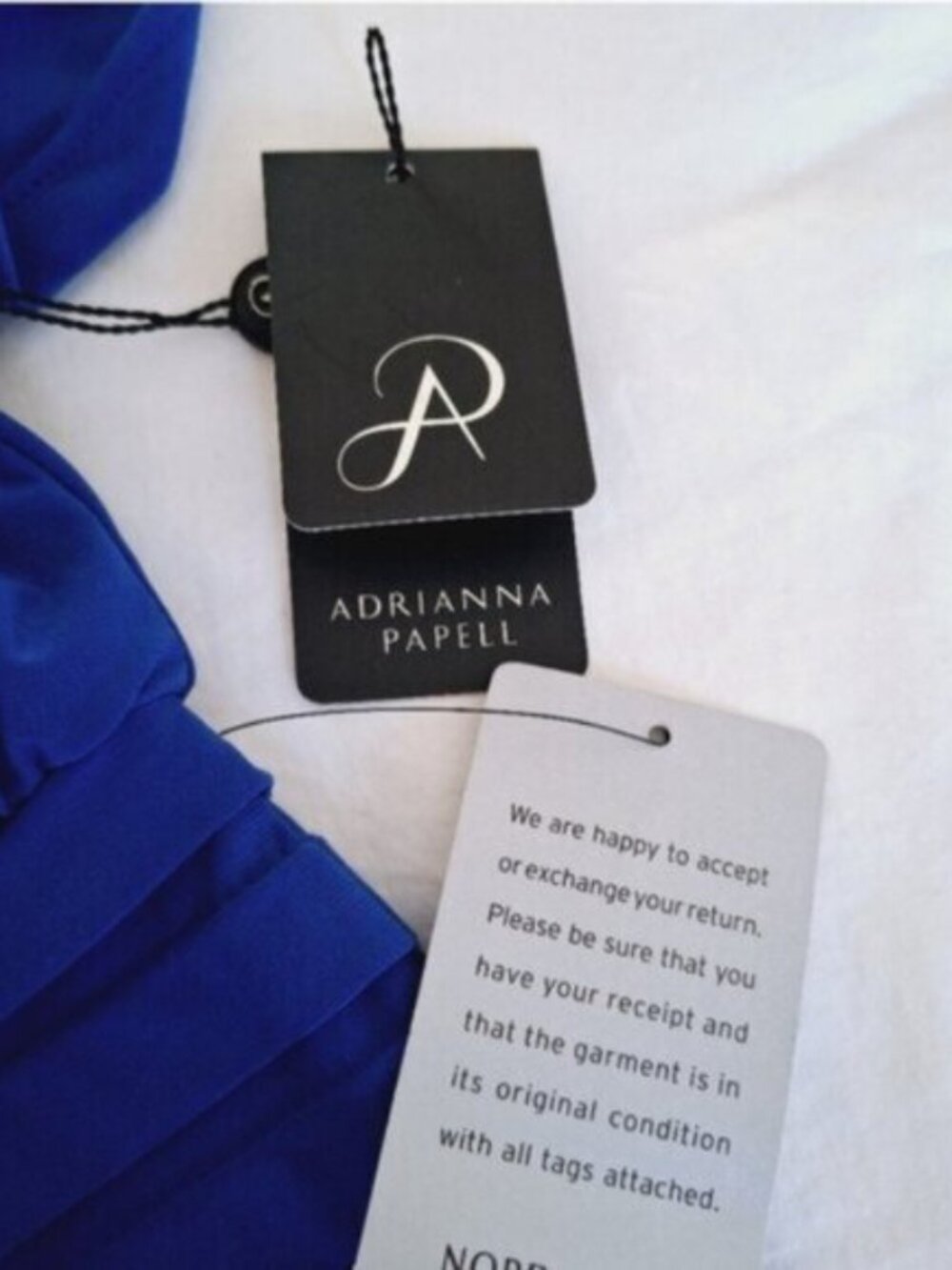 Adrianna Papell Cobalt Blue Boat Neck Sheath Stretch Midi Dress Sz 2 jersey - Picture 5 of 11